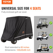 4 Passenger Golf Cart Cover 600D Polyester Waterproof Cover Universal Fits V952-QFBSGEFCZGMD7Y5A6V0
