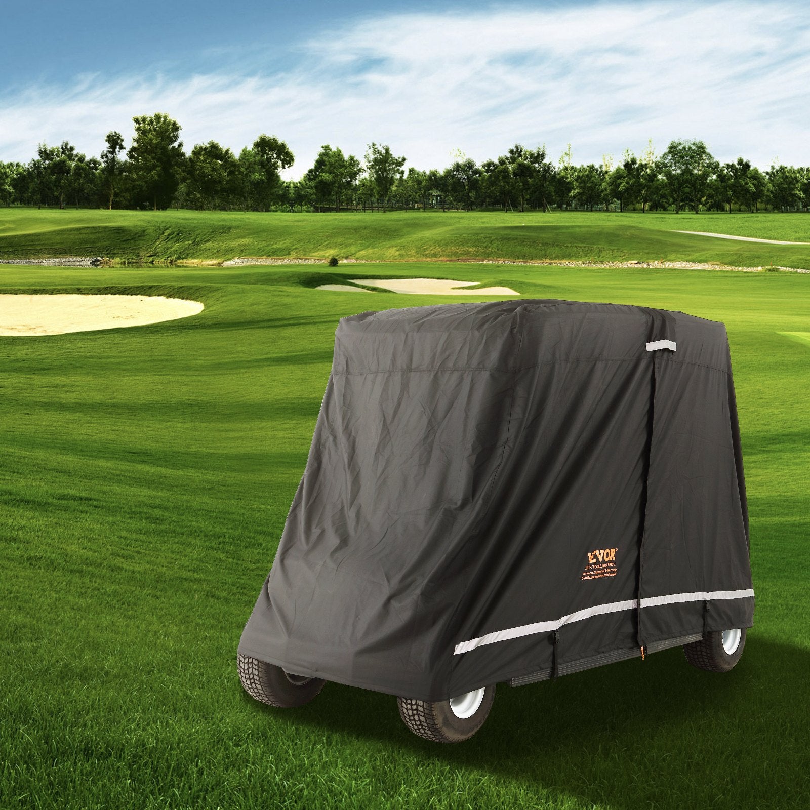 4 Passenger Golf Cart Cover 600D Polyester Waterproof Cover Universal Fits V952-QFBSGEFCZGMD7Y5A6V0