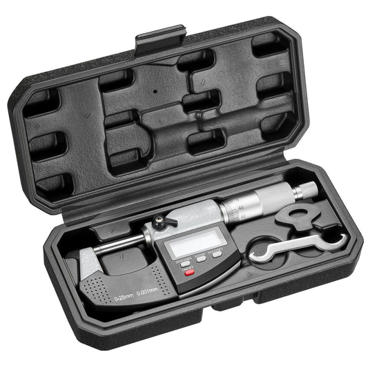 Micrometer Set, Digital Outside Micrometer 0-25.4 mm Measuring Range, 0.001 mm Resolution, Ultra-Precision V952-QFCTZWJQFC01PF0V5001V9