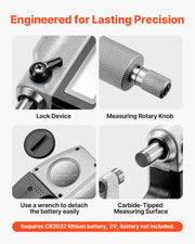 Micrometer Set, Digital Outside Micrometer 0-25.4 mm Measuring Range, 0.001 mm Resolution, Ultra-Precision V952-QFCTZWJQFC01PF0V5001V9
