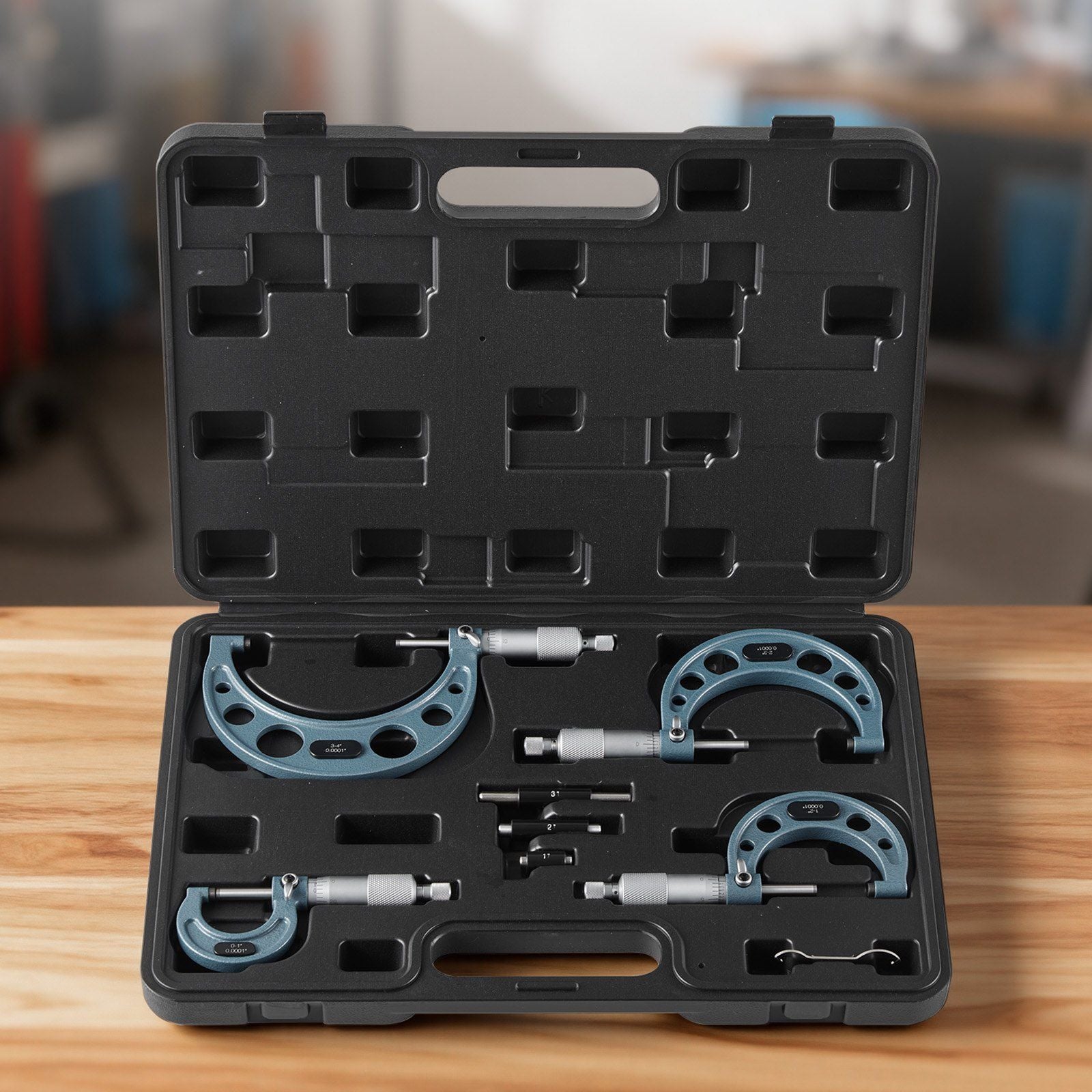 4 PCS Micrometer Set, 0-1/1-2/2-3/3-4 in Machinist Outside Micrometer, Ultra-Precision Accuracy, Professional V952-QFCTZWJQFC04NF184001V0