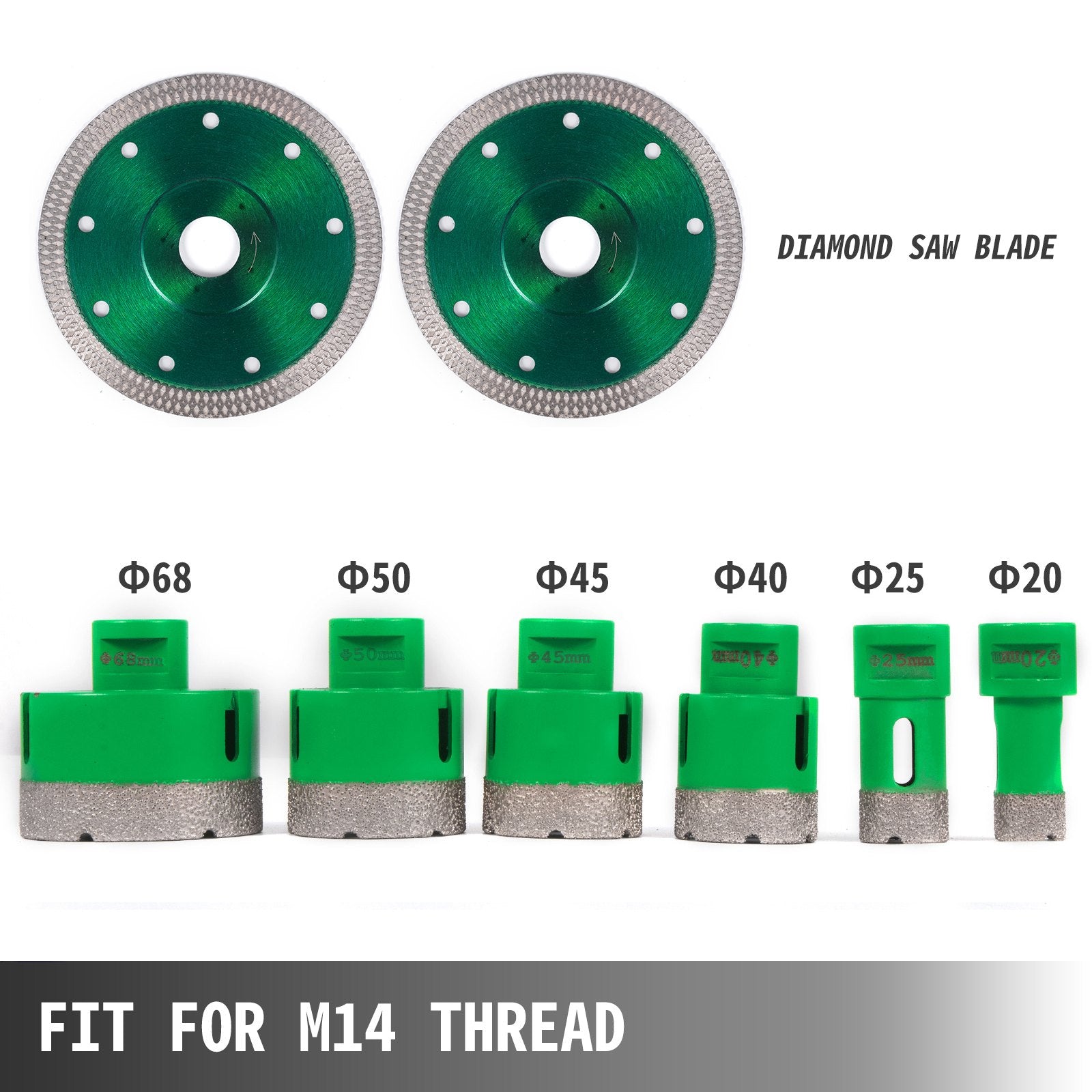 6PCS Diamond Hole Saw Set, Diamond Drill Core Bits with Saw Blade, Heavy Duty Hole Saw Arbor V952-QGJJGSKKQ6JTJ2JP1V0