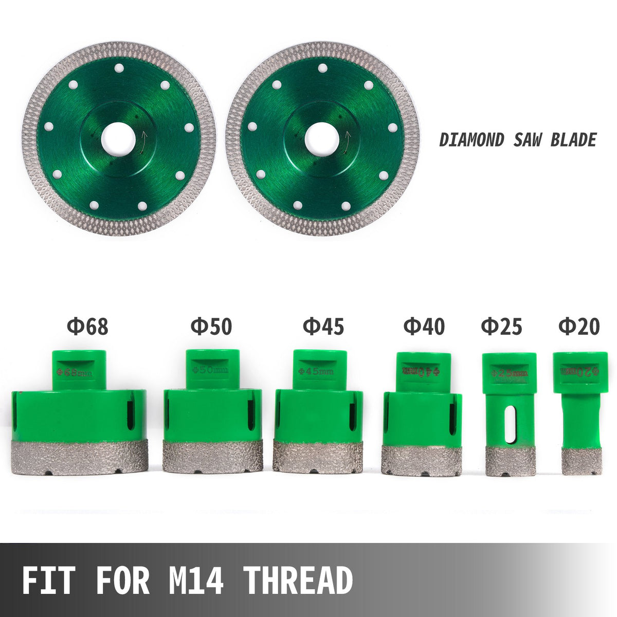 6PCS Diamond Hole Saw Set, Diamond Drill Core Bits with Saw Blade, Heavy Duty Hole Saw Arbor V952-QGJJGSKKQ6JTJ2JP1V0