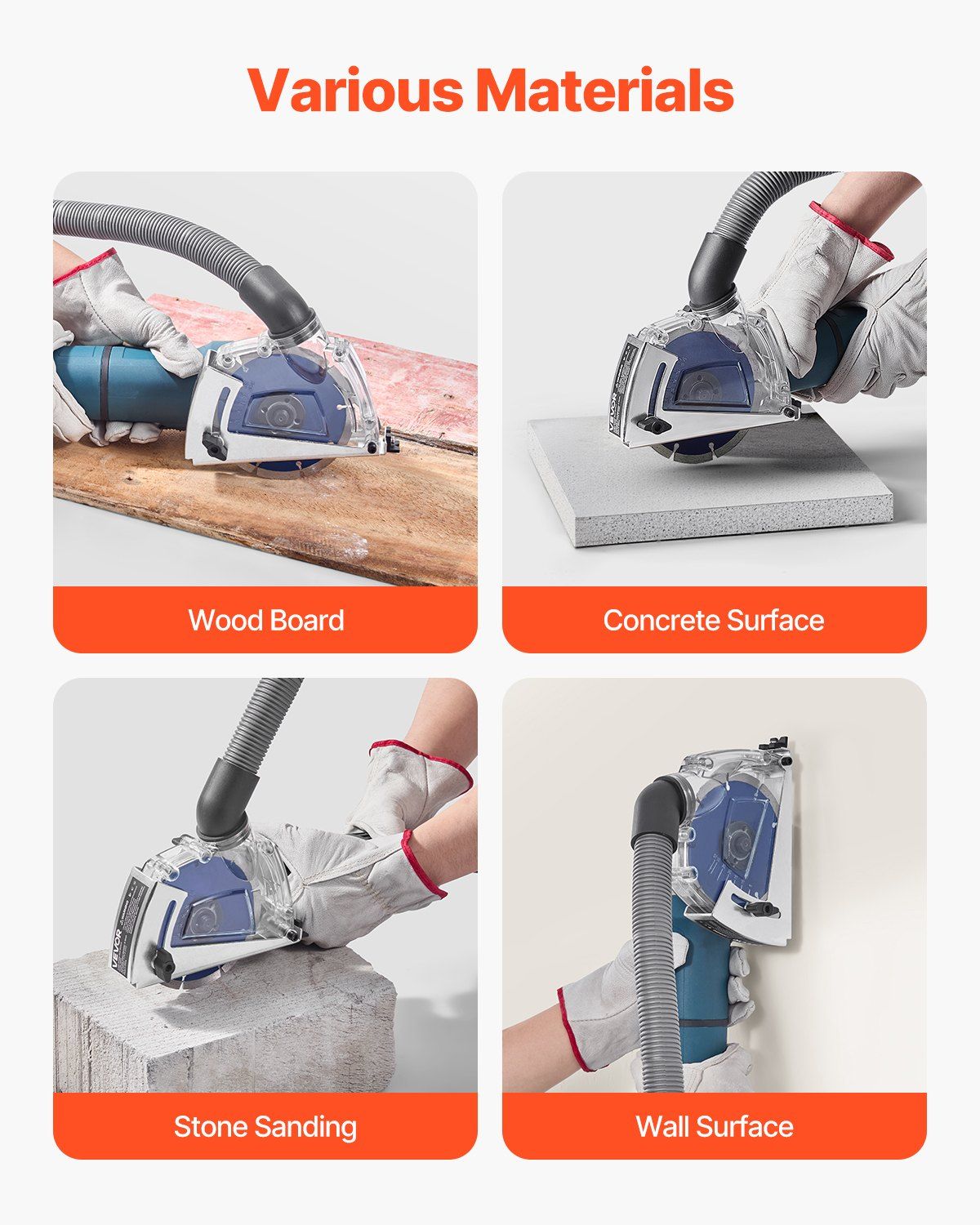 Cutting Dust Shroud for Angle Grinders, 100-125 mm Angle Grinder Dust Shroud with 6 Clamping Washers & 125 mm V952-QGKFCZQGKTMXX8UN9001V0