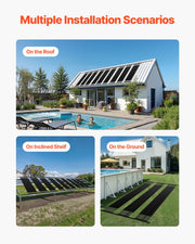 Solar Pool Heater 1235 x 3100mm Aboveground & Inground Pool Heating System V952-QGKWX1J48120ANXOP001V0