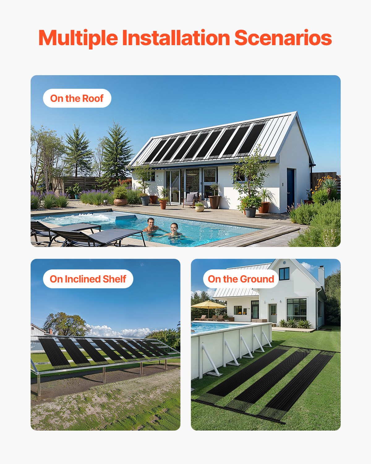 Solar Pool Heater 1235 x 3100mm Aboveground & Inground Pool Heating System V952-QGKWX1J48120ANXOP001V0