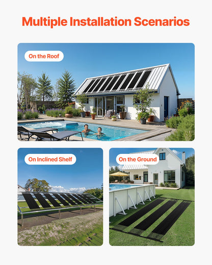 Solar Pool Heater 1235 x 3100mm Aboveground & Inground Pool Heating System V952-QGKWX1J48120ANXOP001V0