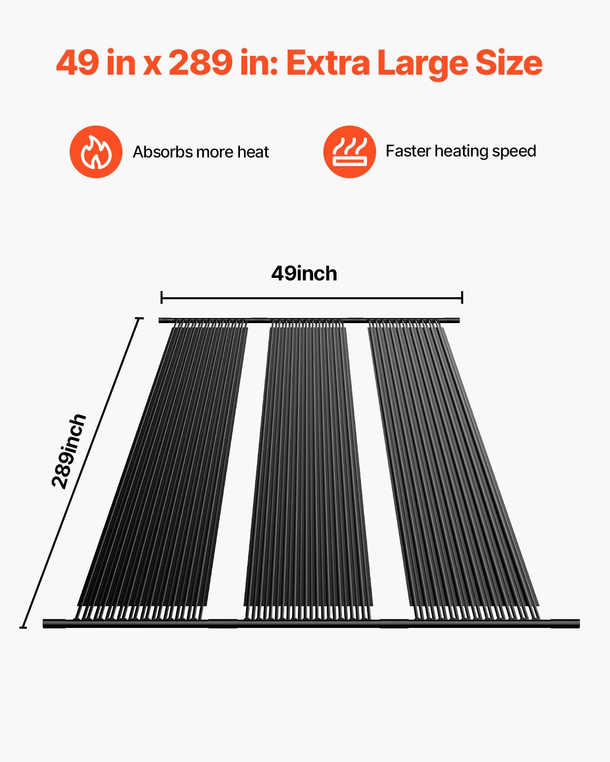 Solar Pool Heater 1235 x 7340mm Aboveground & Inground Pool Heating System V952-QGKWXEPDM1J4VU9AN001V0