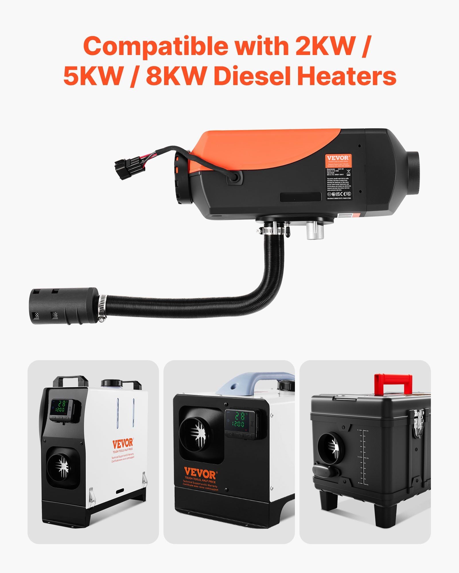 Diesel Heater Intake Pipe Kit, 25mm Car Air Parking Heater Ducting Pipe Hose Tube, Stretchable & Bendable Car V952-QGPJJQGJQGTJ0XPWS001V0