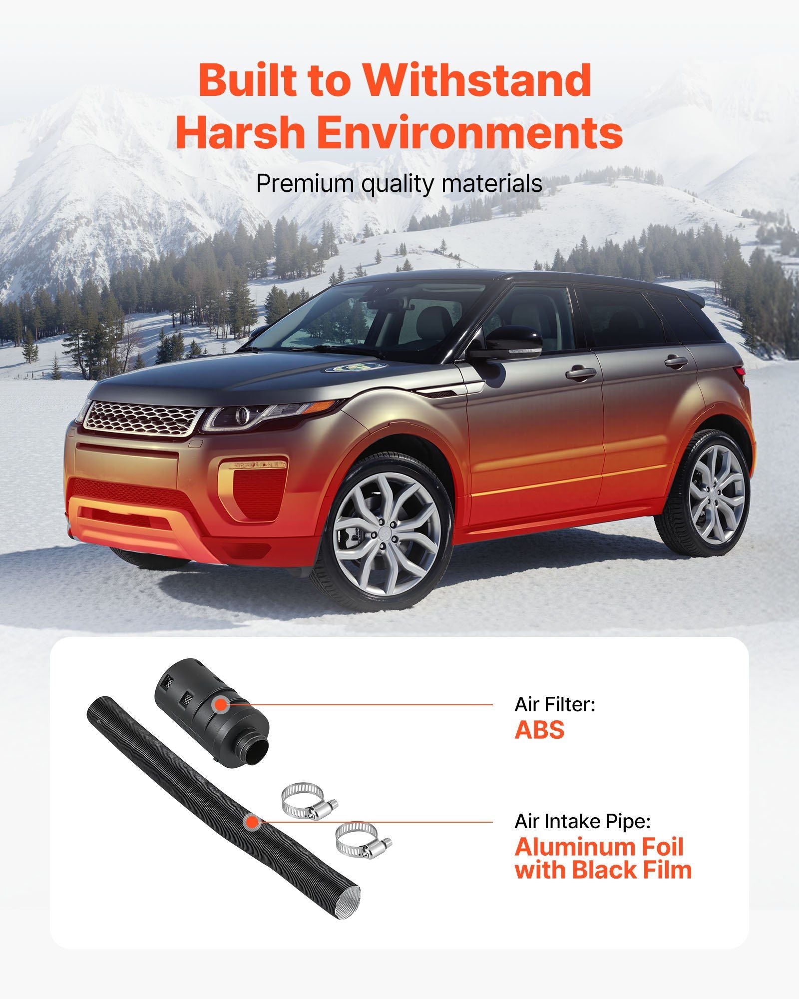 Diesel Heater Intake Pipe Kit, 25mm Car Air Parking Heater Ducting Pipe Hose Tube, Stretchable & Bendable Car V952-QGPJJQGJQGTJ0XPWS001V0