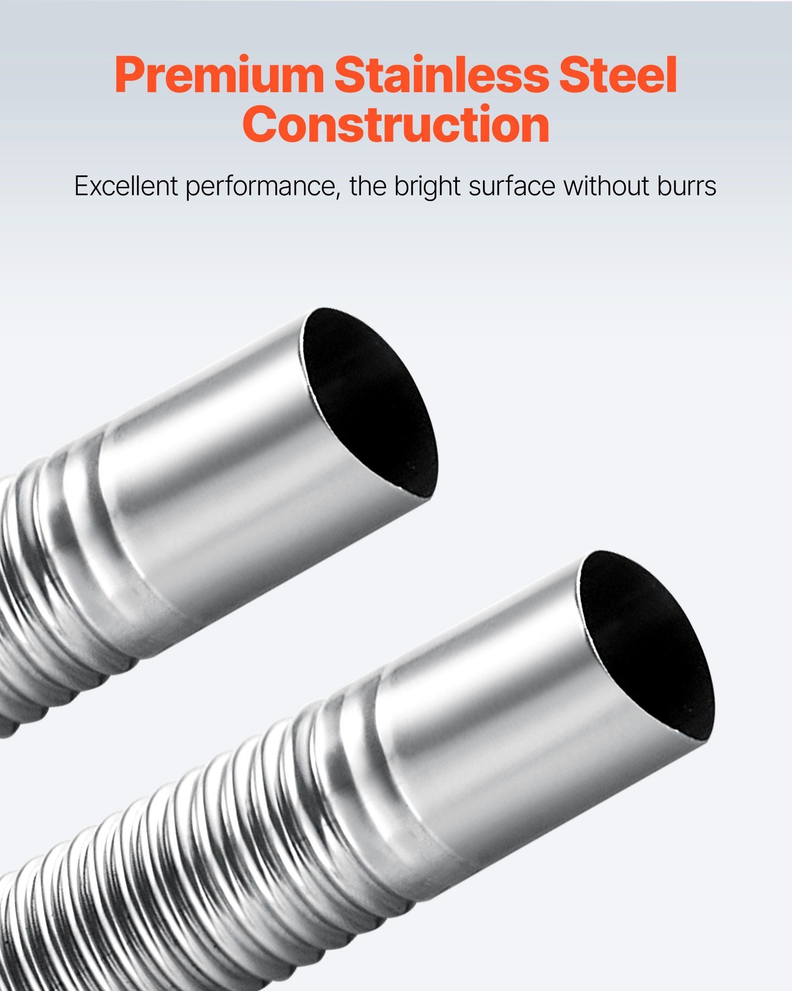 Exhaust Hose, 600mm Diesel Heater Flexible Exhaust Pipe, Stainless Steel Exhausts Hoses with 2 Hose Clamps, V952-QGPJPQGPQGYTD0MSU001V0