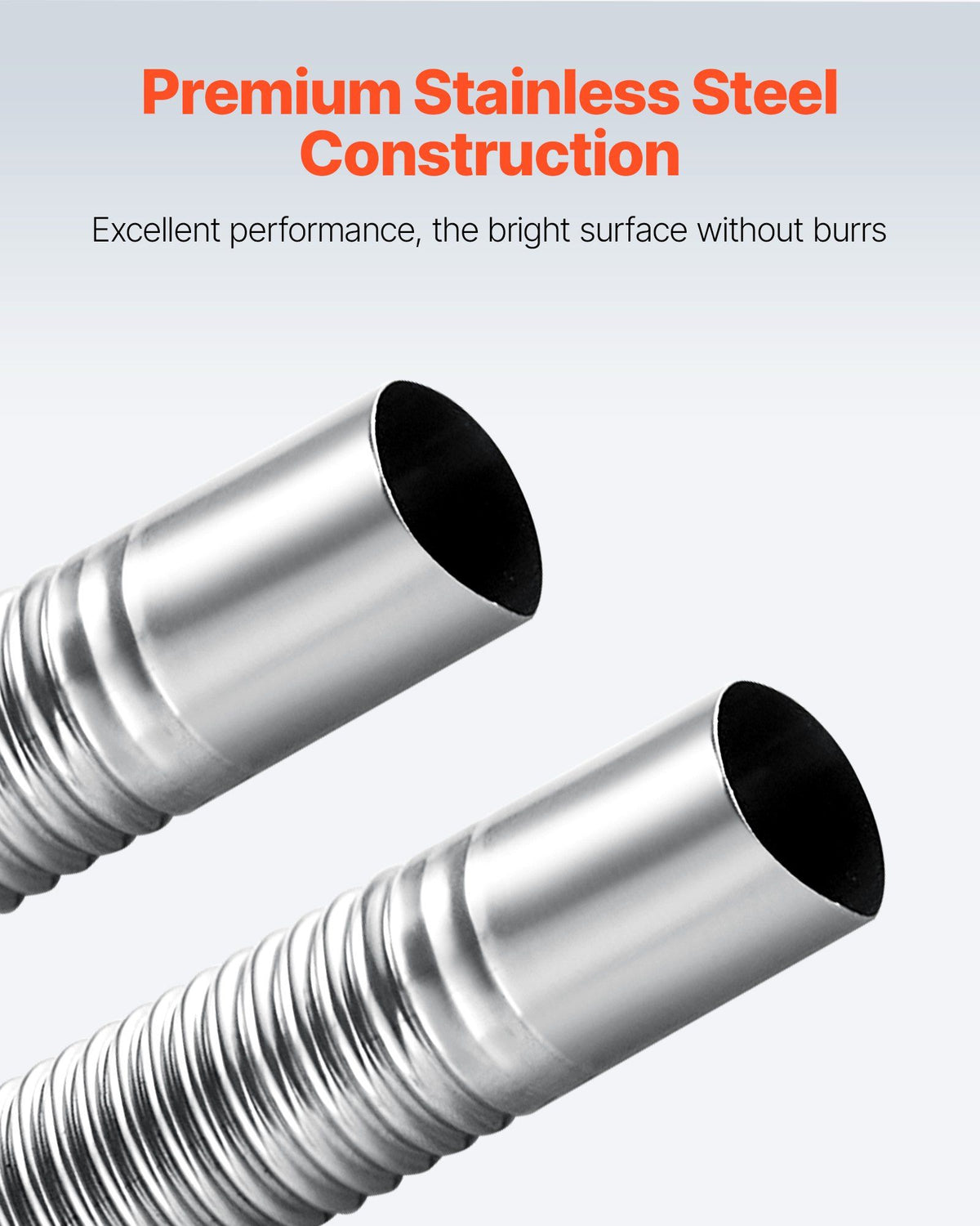 Exhaust Hose, 3000mm Stainless Steel Exhausts Hose, Diesel Heater Flexible Exhaust Pipe with 2 Hose Clamps, V952-QGPJPQGPQGYTJDRNG001V0