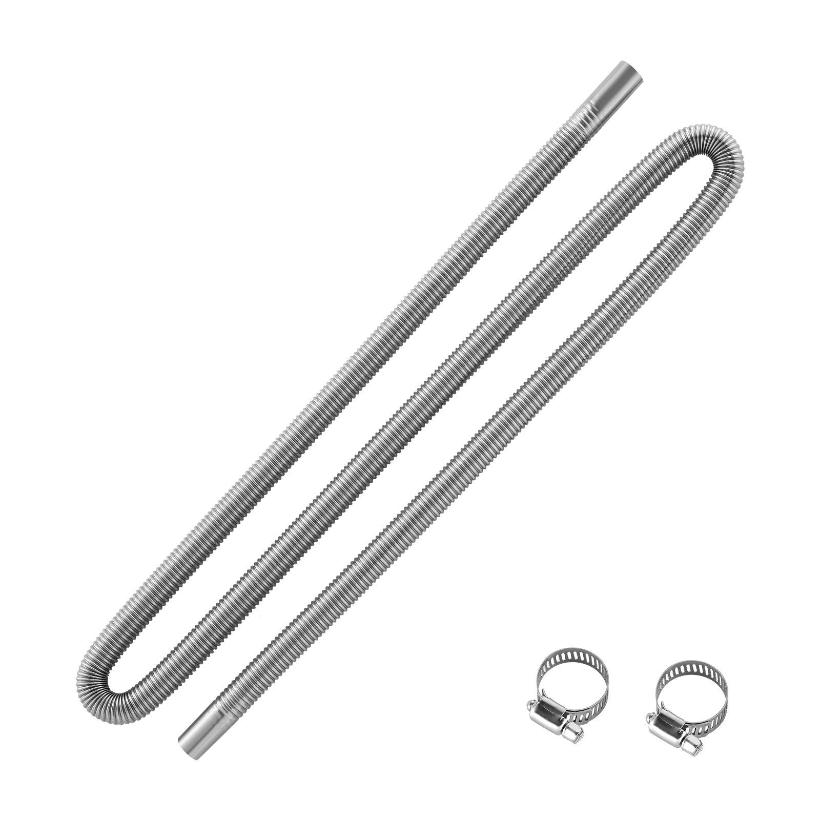 Exhaust Hose, 1980mm Stainless Steel Exhausts Hose, Diesel Heater Flexible Exhaust Pipe with 2 Hose Clamps, V952-QGPJPQGPQGYTS66S4001V0