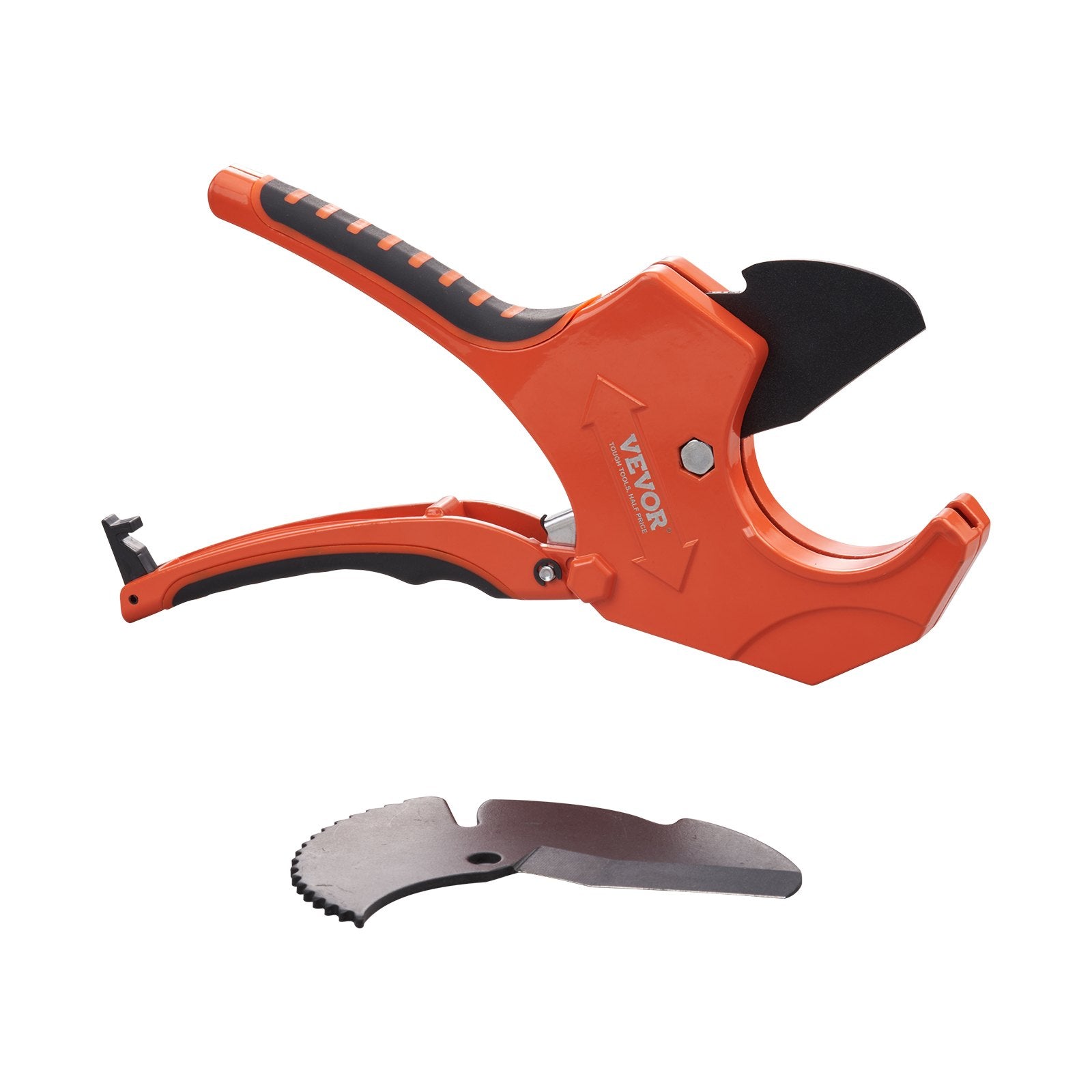 PVC Pipe Cutter, 0-2-1/2" O.D. Ratcheting PVC Pipe Cutter, Heavy Duty Tube Cutting Tool with Spare SK5 Blade V952-QGQPPVC2121PVQFI9V0