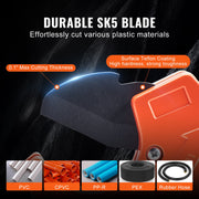 PVC Pipe Cutter, 0-2-1/2" O.D. Ratcheting PVC Pipe Cutter, Heavy Duty Tube Cutting Tool with Spare SK5 Blade V952-QGQPPVC2121PVQFI9V0