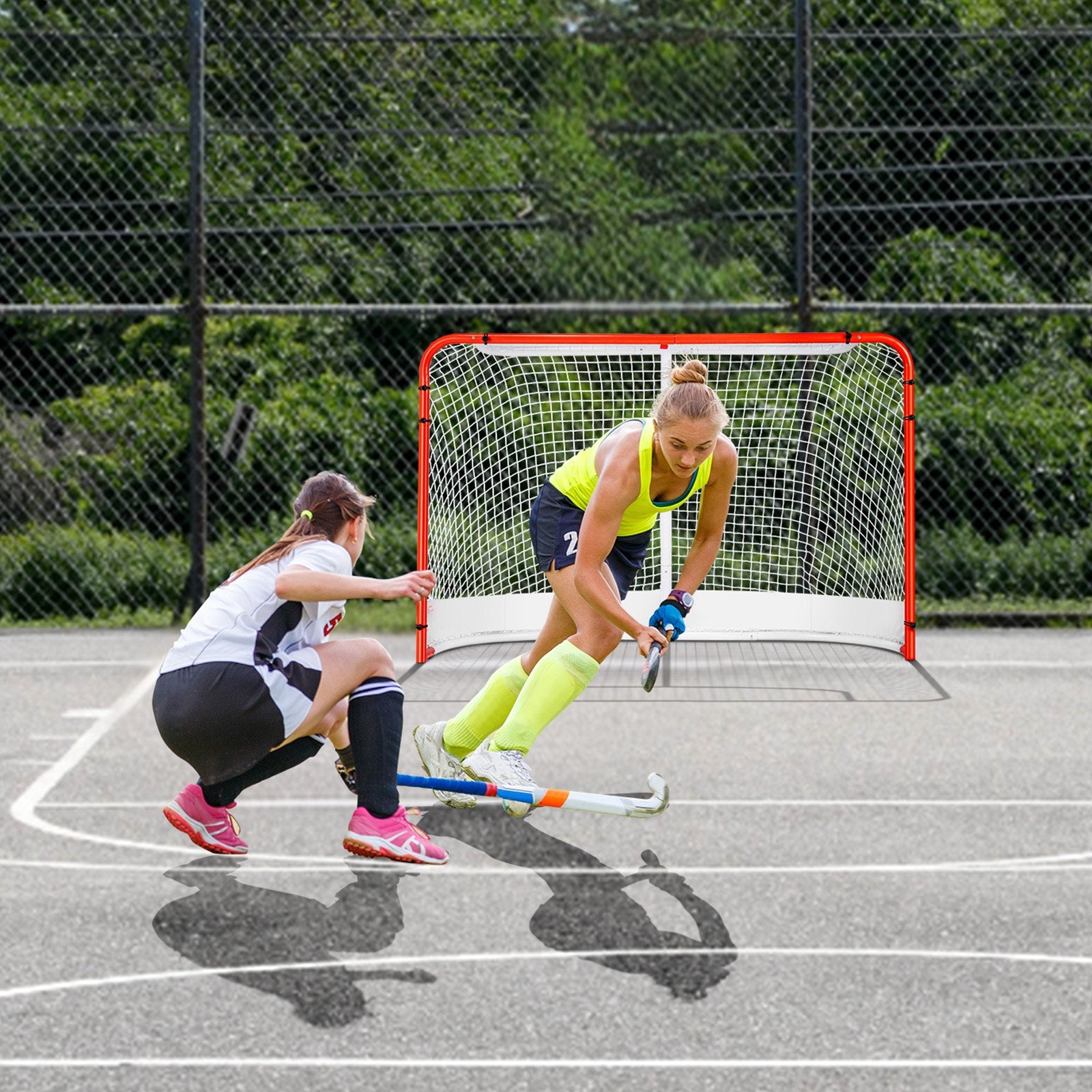 Street Hockey Net, Indoor Outdoor Steel Hockey Goal, Official Regulation Pro Hockey Training Goal Set, V952-QGQQM7248YCGPVGWDV0