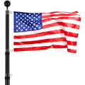 25FT Telescopic Flagpole Kit, Heavy Duty Aluminum Alloy Flag Pole Kit in Ground for Outside, 3 Display Modes V952-QGTJHS25YCSSO5E4YV0
