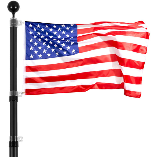 25FT Telescopic Flagpole Kit, Heavy Duty Aluminum Alloy Flag Pole Kit in Ground for Outside, 3 Display Modes V952-QGTJHS25YCSSO5E4YV0