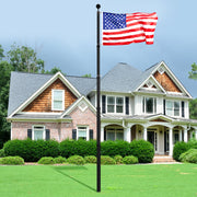 25FT Telescopic Flagpole Kit, Heavy Duty Aluminum Alloy Flag Pole Kit in Ground for Outside, 3 Display Modes V952-QGTJHS25YCSSO5E4YV0