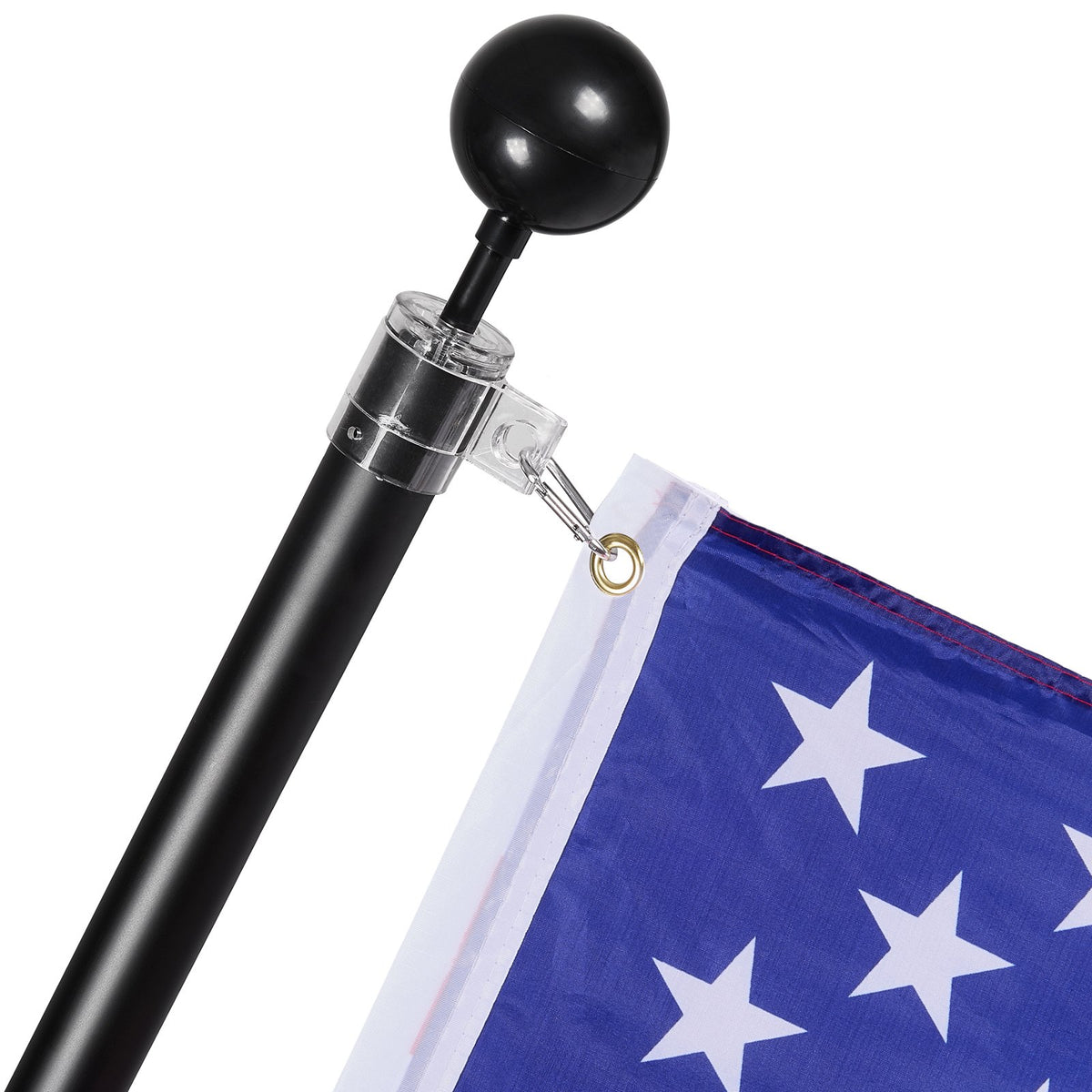 25FT Telescopic Flagpole Kit, Heavy Duty Aluminum Alloy Flag Pole Kit in Ground for Outside, 3 Display Modes V952-QGTJHS25YCSSO5E4YV0