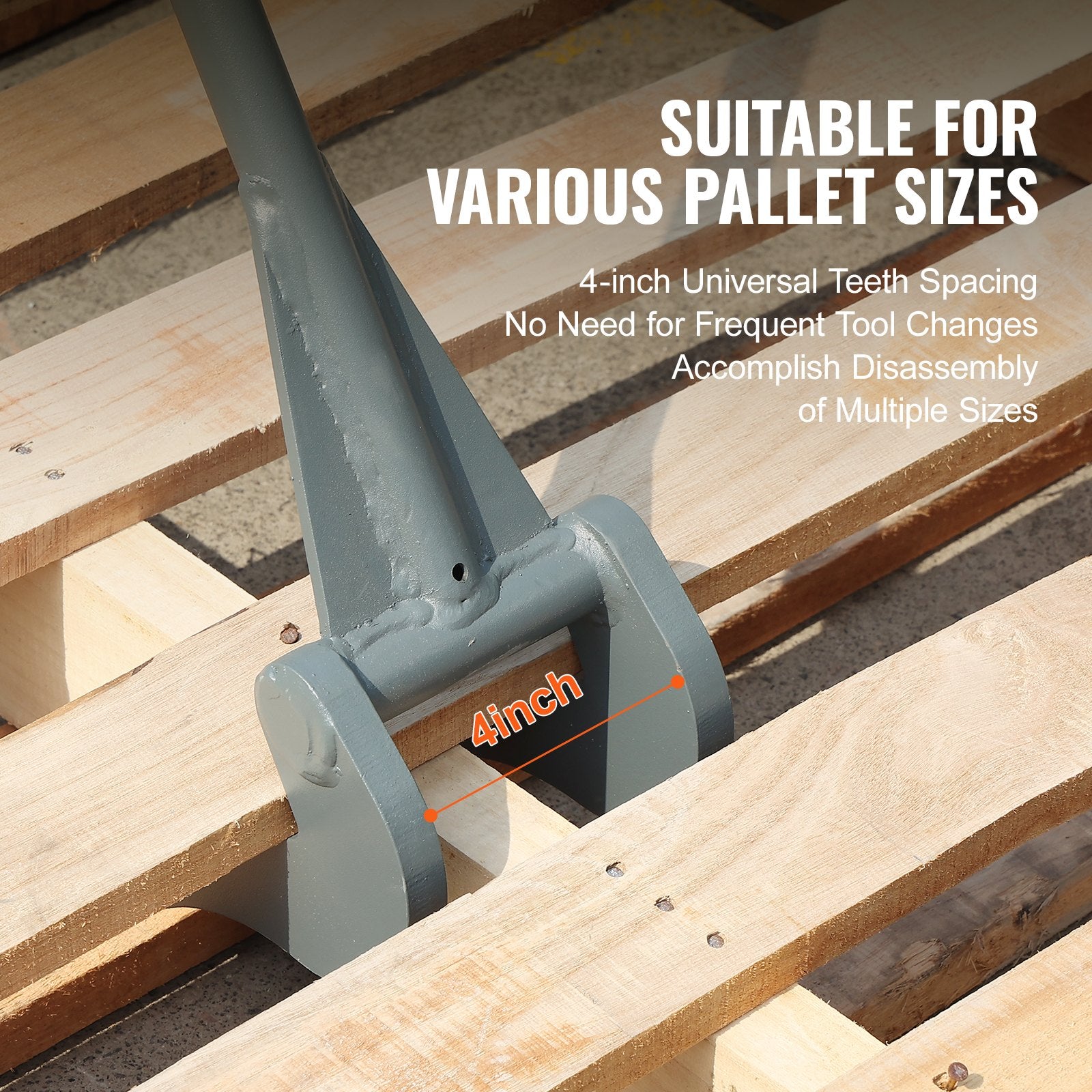 Pallet Buster, 50'' Carbon Steel Handle Wrecking Pry Bar, 2000 lbs Weight Capacity, Heavy Duty Deck Board V952-QGWW45INCH4IACX9EV0