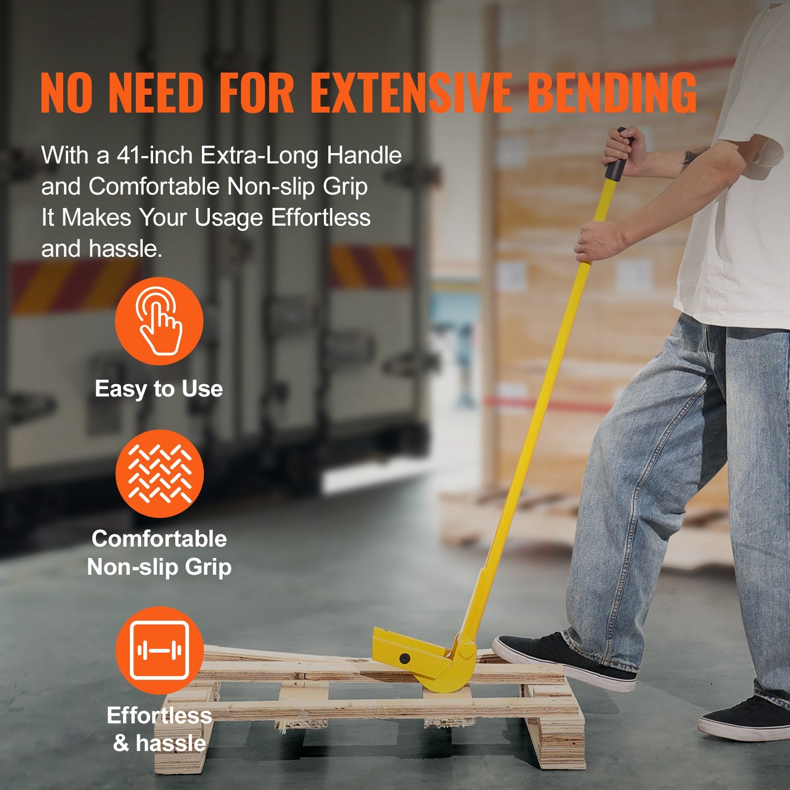 Pallet Buster, 104 cm Handle, 907 kg Weight Capacity, Q235 Carbon Steel, Heavy Duty Deck Wrecker Demolition V952-QGWWW4INCH00V293IV0