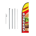 Burger Restaurant Advertising Feather Flag Kit Swooper Flag Poles 16.3 FT V952-QGYMQGQWABURIT7ZBV0