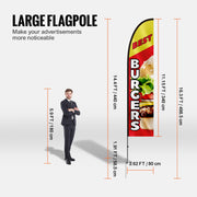 Burger Restaurant Advertising Feather Flag Kit Swooper Flag Poles 16.3 FT V952-QGYMQGQWABURIT7ZBV0