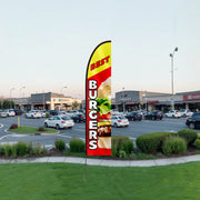 Burger Restaurant Advertising Feather Flag Kit Swooper Flag Poles 16.3 FT V952-QGYMQGQWABURIT7ZBV0