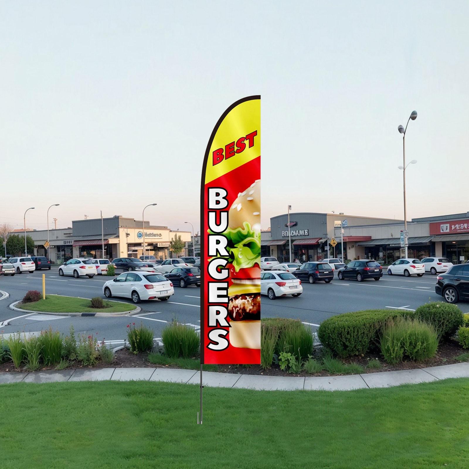 Burger Restaurant Advertising Feather Flag Kit Swooper Flag Poles 16.3 FT V952-QGYMQGQWABURIT7ZBV0