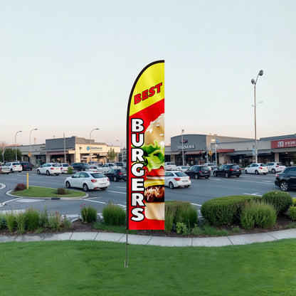 Burger Restaurant Advertising Feather Flag Kit Swooper Flag Poles 16.3 FT V952-QGYMQGQWABURIT7ZBV0