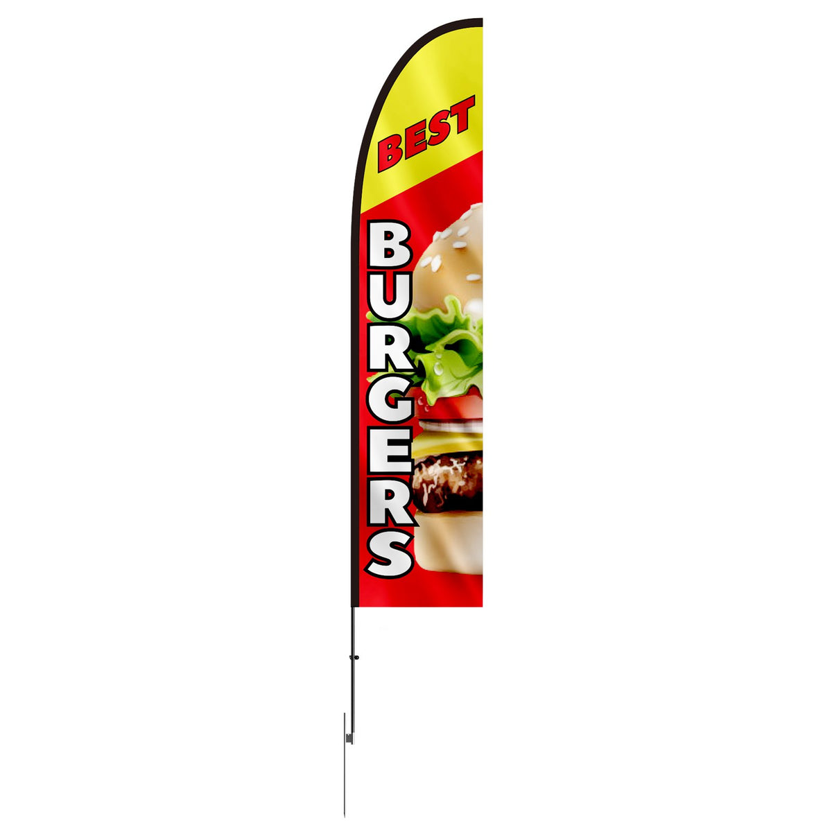 Burger Restaurant Advertising Feather Flag Kit Swooper Flag Poles 16.3 FT V952-QGYMQGQWABURIT7ZBV0