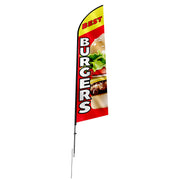 Burger Restaurant Advertising Feather Flag Kit Swooper Flag Poles 16.3 FT V952-QGYMQGQWABURIT7ZBV0