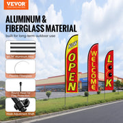 Open Flags for Business Advertising Feather Flag Kit Open Look Welcome V952-QGYMQGQWAOPP37QX0V0