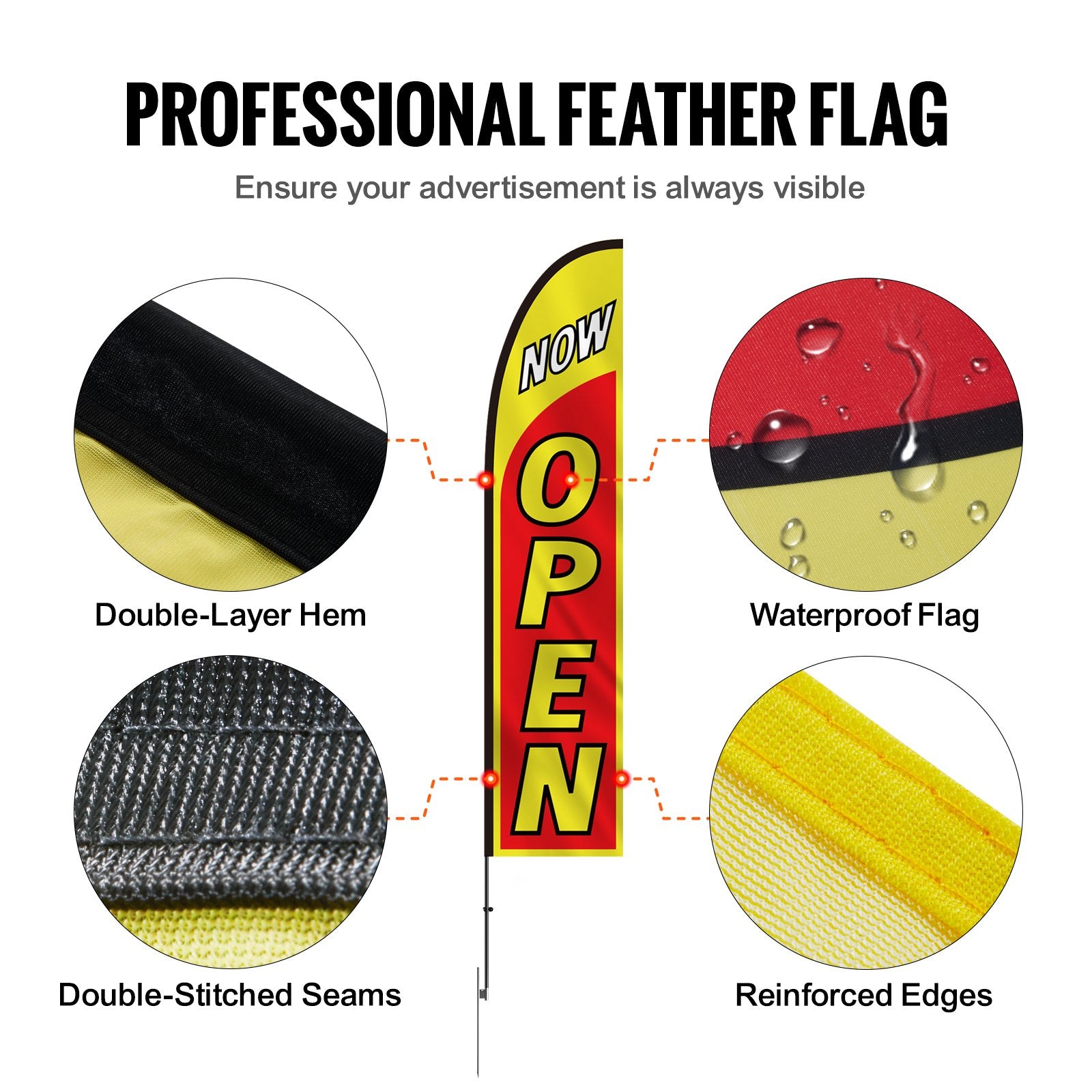 Open Flags for Business Advertising Feather Flag Kit Open Look Welcome V952-QGYMQGQWAOPP37QX0V0