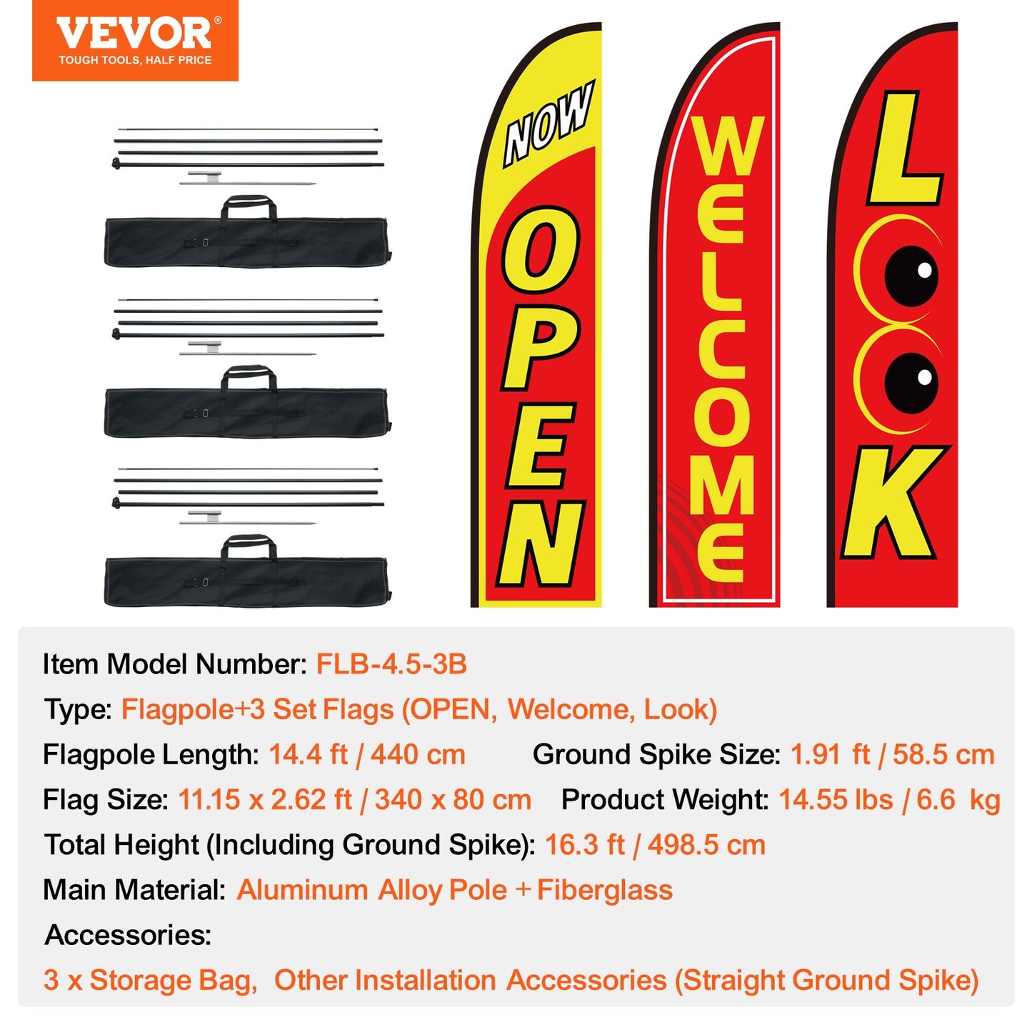 Open Flags for Business Advertising Feather Flag Kit Open Look Welcome V952-QGYMQGQWAOPP37QX0V0