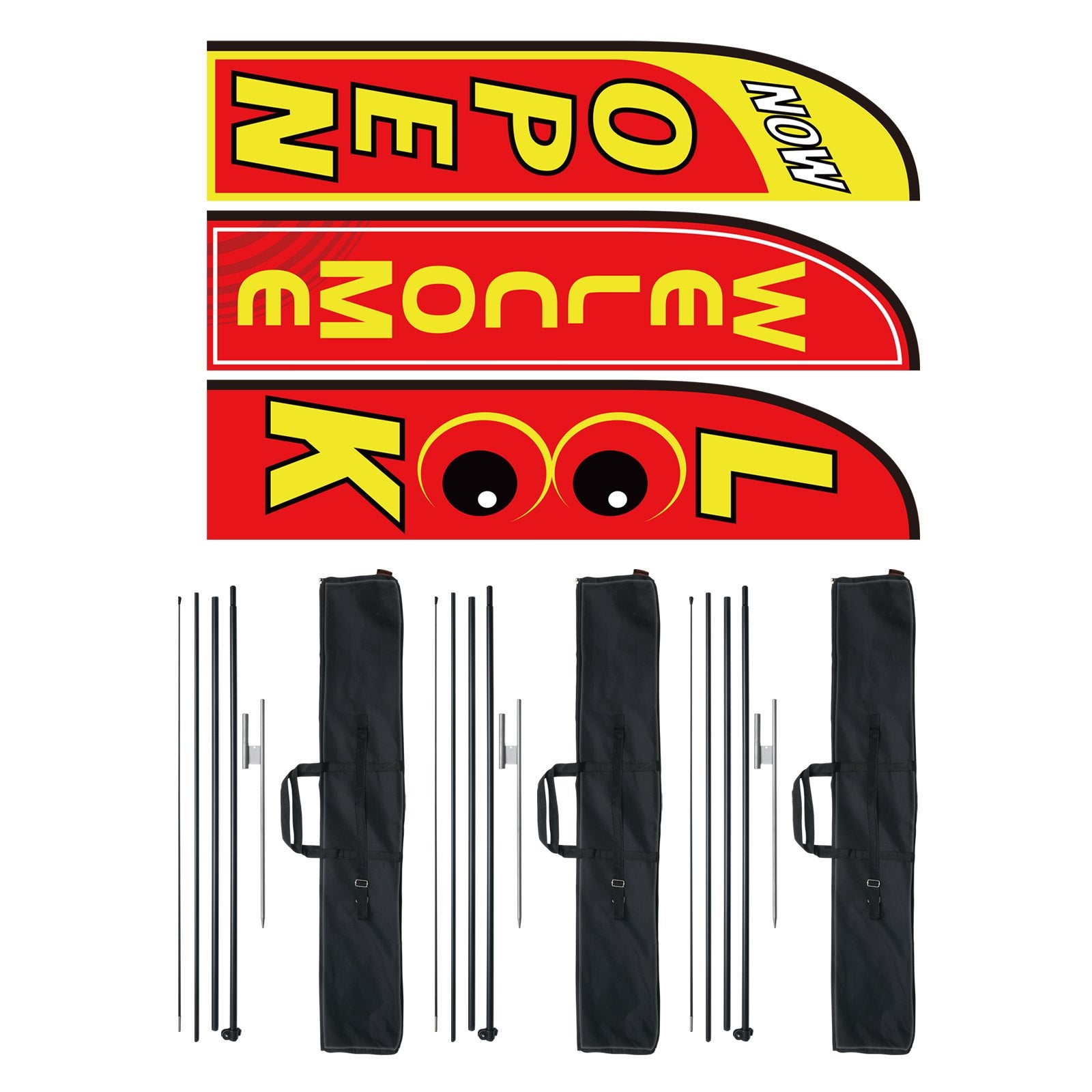 Open Flags for Business Advertising Feather Flag Kit Open Look Welcome V952-QGYMQGQWAOPP37QX0V0