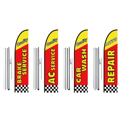 Auto Repair Advertising Feather Flag Kit Swooper Flags and Poles 16.3 FT V952-QGYMQGQWAQCFFZRDSV0