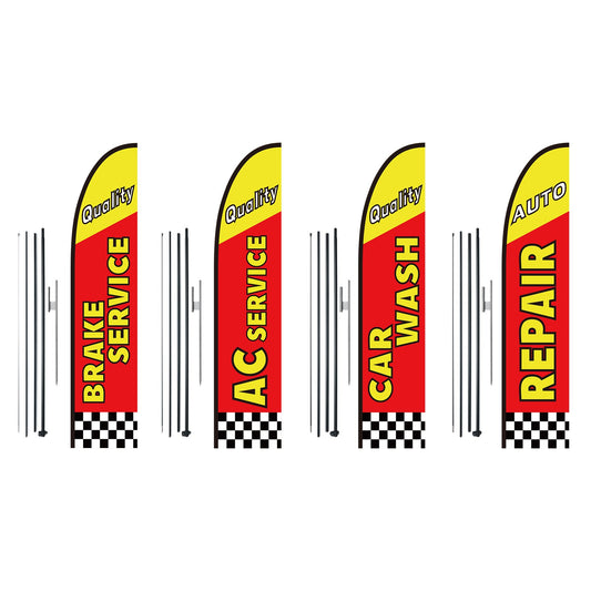 Auto Repair Advertising Feather Flag Kit Swooper Flags and Poles 16.3 FT V952-QGYMQGQWAQCFFZRDSV0