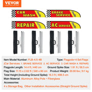 Auto Repair Advertising Feather Flag Kit Swooper Flags and Poles 16.3 FT V952-QGYMQGQWAQCFFZRDSV0