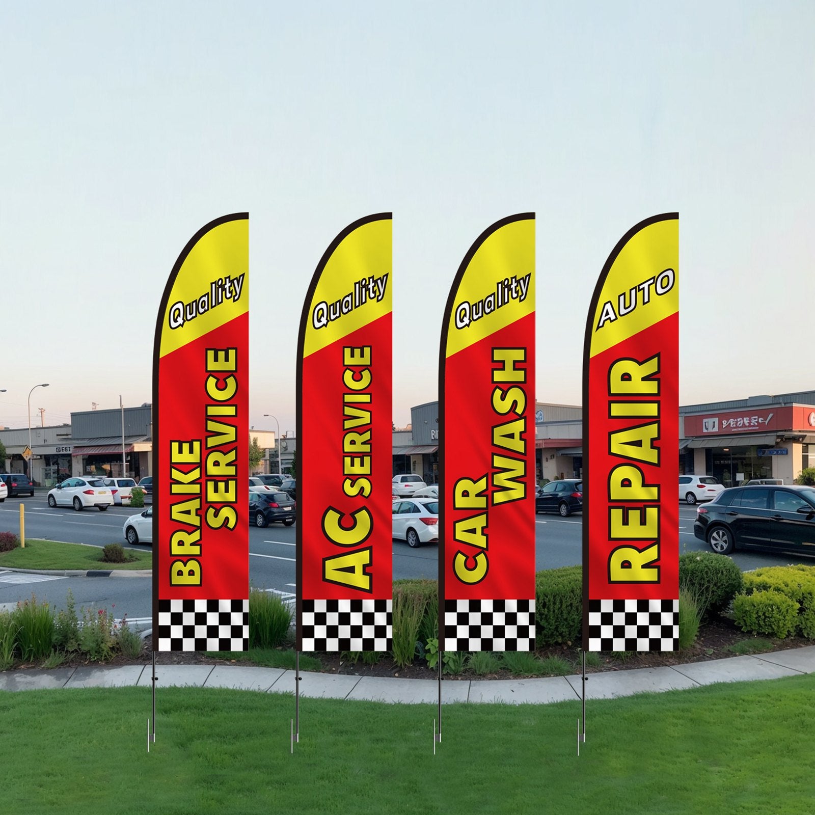 Auto Repair Advertising Feather Flag Kit Swooper Flags and Poles 16.3 FT V952-QGYMQGQWAQCFFZRDSV0