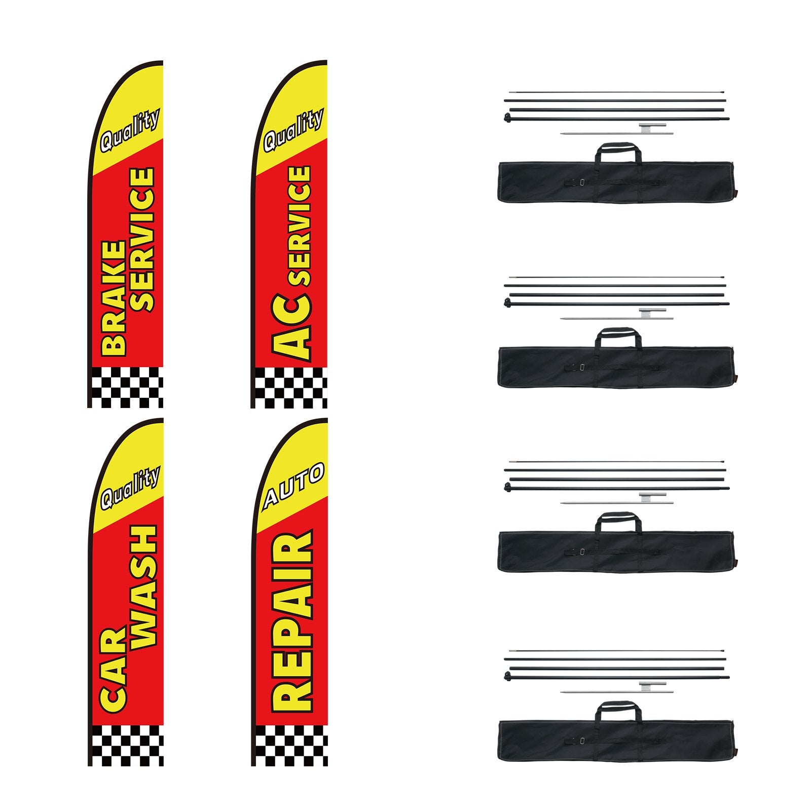 Auto Repair Advertising Feather Flag Kit Swooper Flags and Poles 16.3 FT V952-QGYMQGQWAQCFFZRDSV0