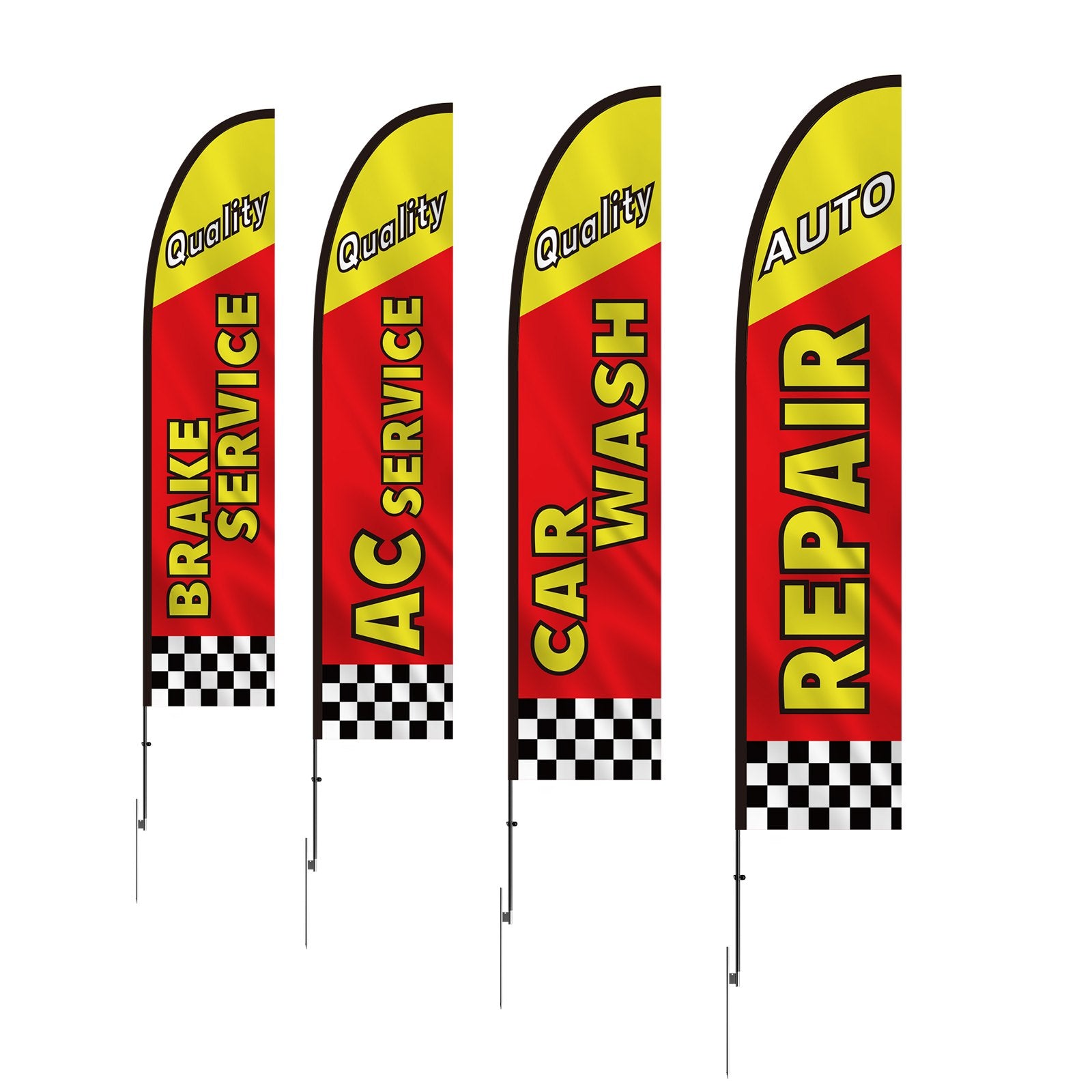Auto Repair Advertising Feather Flag Kit Swooper Flags and Poles 16.3 FT V952-QGYMQGQWAQCFFZRDSV0