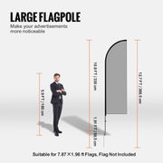 Feather Flag Pole Kit, 2 Packs Swooper Flag Pole 12.7 ft, Sign Flag Poles for Business Advertising Flags V952-QGYMQJGZ34M24YJ92V0