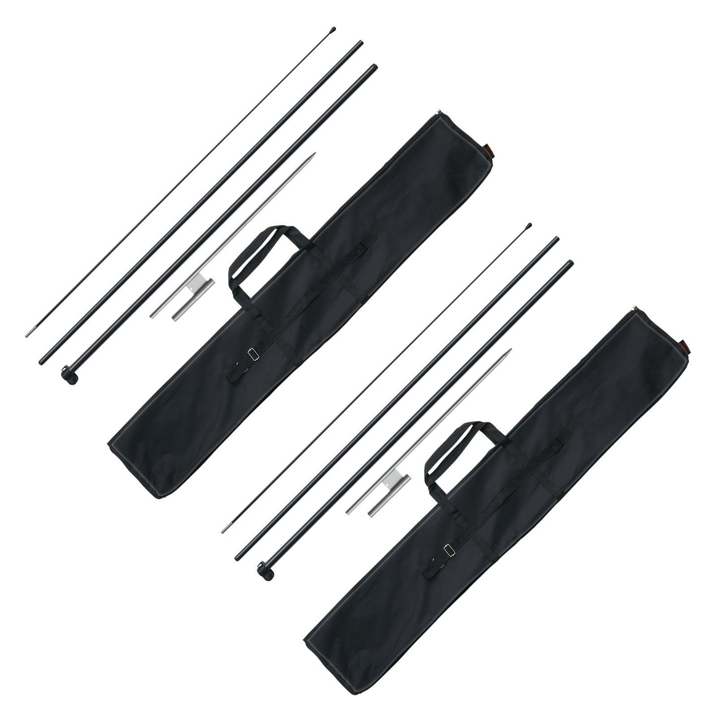 Feather Flag Pole Kit, 2 Packs Swooper Flag Pole 12.7 ft, Sign Flag Poles for Business Advertising Flags V952-QGYMQJGZ34M24YJ92V0