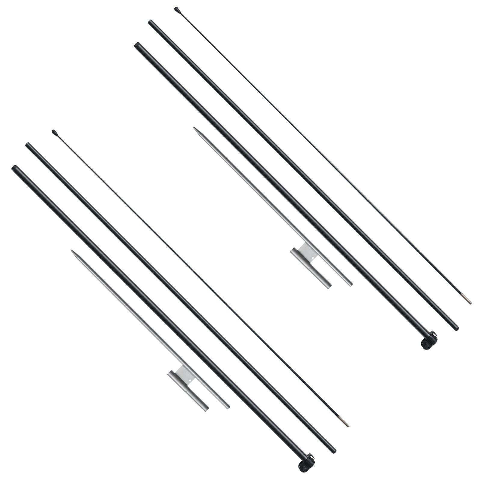 Feather Flag Pole Kit, 2 Packs Swooper Flag Pole 12.7 ft, Sign Flag Poles for Business Advertising Flags V952-QGYMQJGZ34M24YJ92V0