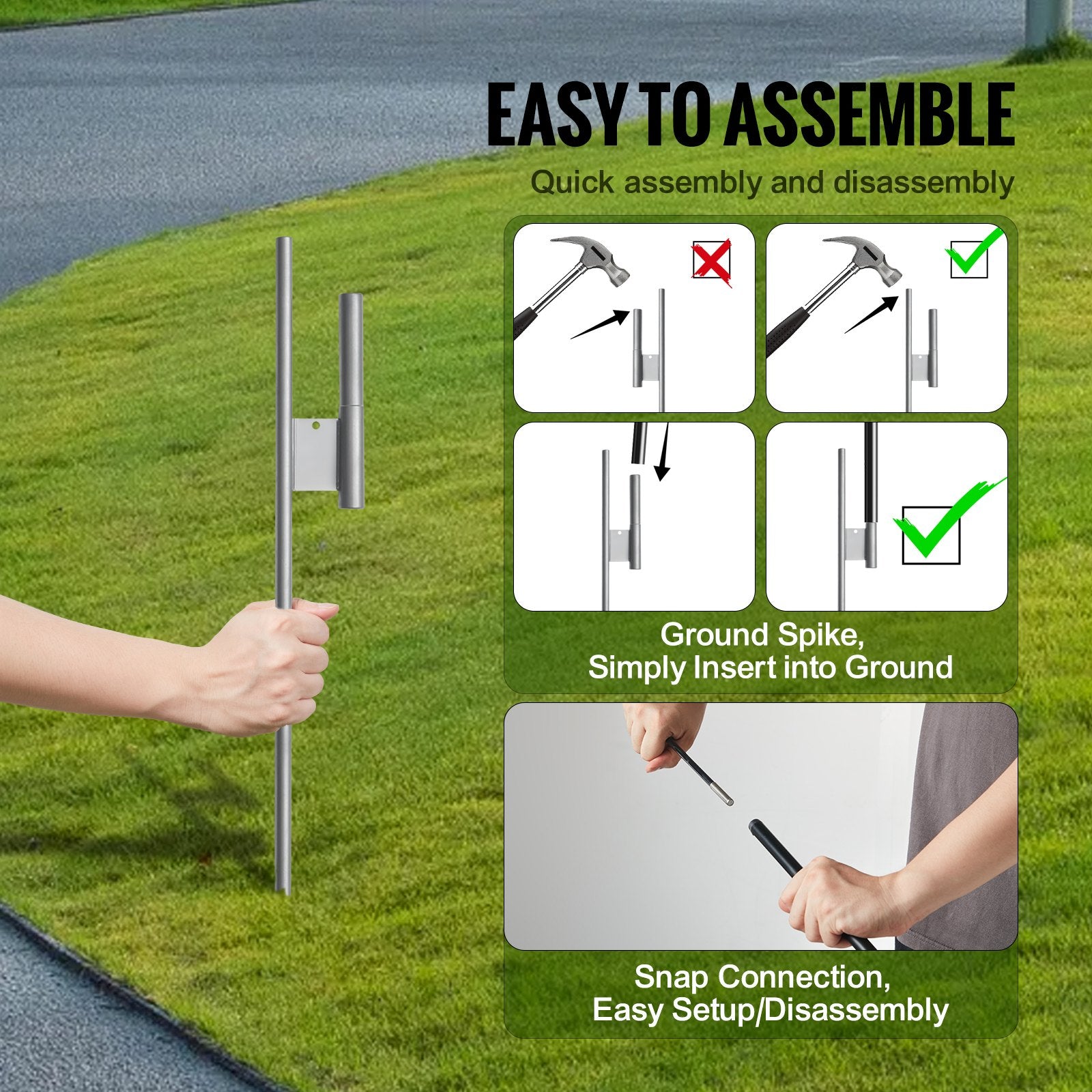 Feather Flag Pole Kit, Swooper Flag Pole Set 16.3 ft, Sign Flag Poles for Business Advertising Flags Outdoor, V952-QGYMQJGZ45M1ZIWYGV0
