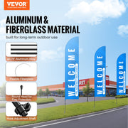 Feather Flag Pole Kit 2 Packs Swooper Flag Pole 16.3 ft with Ground Stakes V952-QGYMQJGZ45M2VXKTYV0