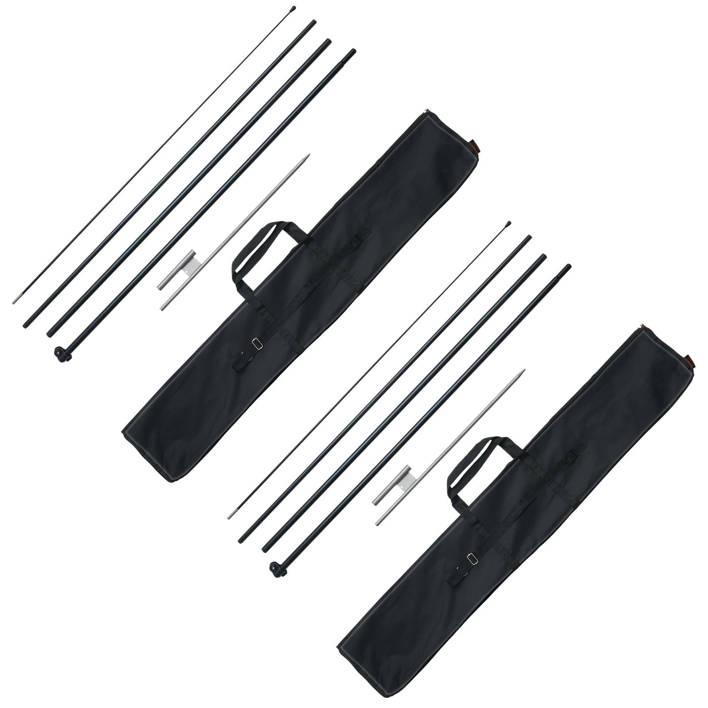 Feather Flag Pole Kit 2 Packs Swooper Flag Pole 16.3 ft with Ground Stakes V952-QGYMQJGZ45M2VXKTYV0