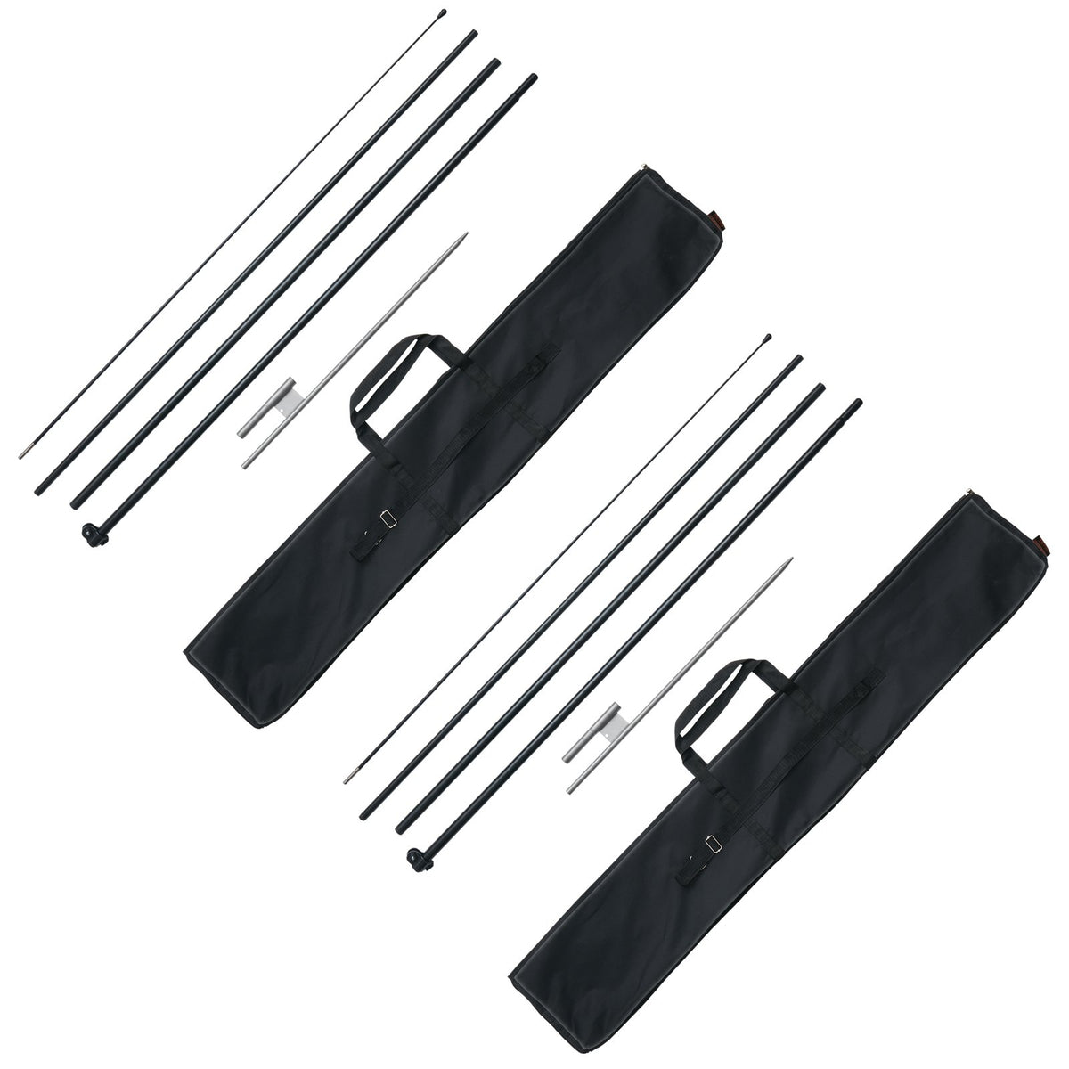 Feather Flag Pole Kit 2 Packs Swooper Flag Pole 16.3 ft with Ground Stakes V952-QGYMQJGZ45M2VXKTYV0